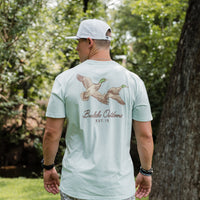 Thumbnail for Flying Mallard SS Tee - Heather Sky Blue