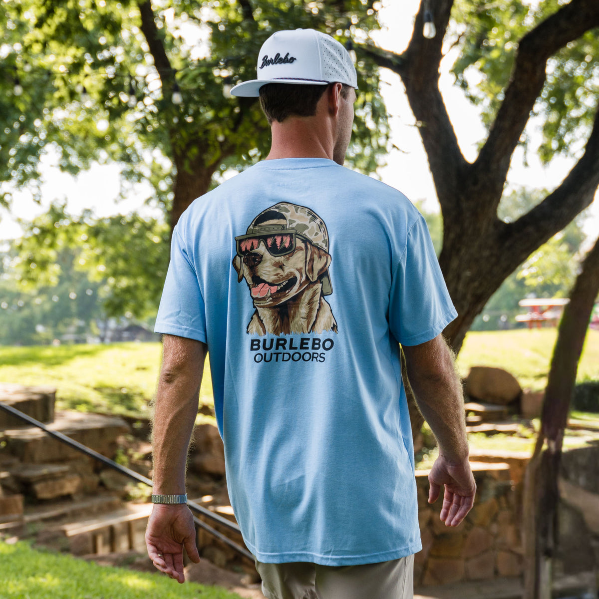 Mallard Camo Dog SS Tee - Heather Periwinkle