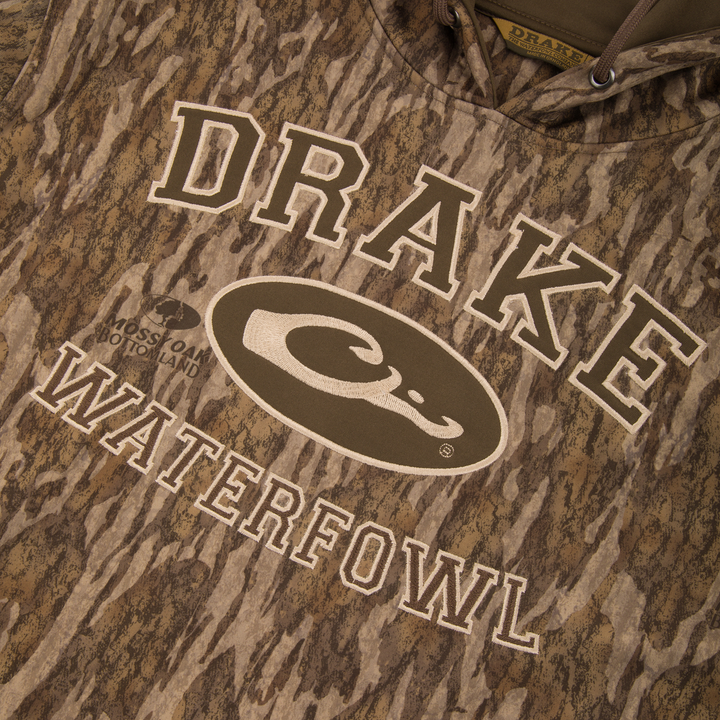 Drake MST Performance Logo Fleece-Lined Camo Hoodie - Bottomland