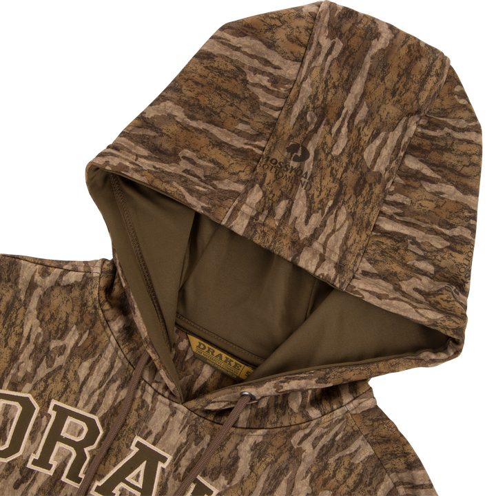 Drake MST Performance Logo Fleece-Lined Camo Hoodie - Bottomland
