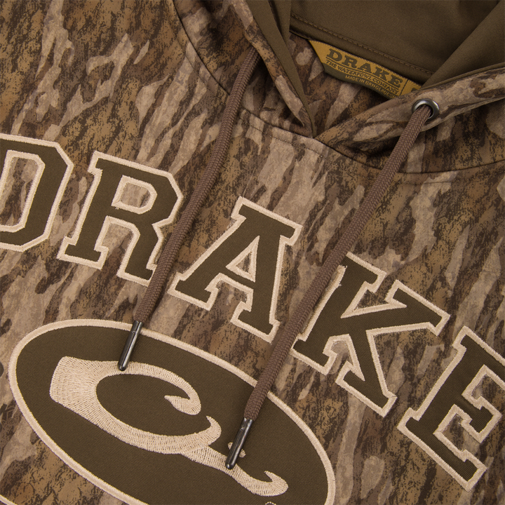 Drake MST Performance Logo Fleece-Lined Camo Hoodie - Bottomland