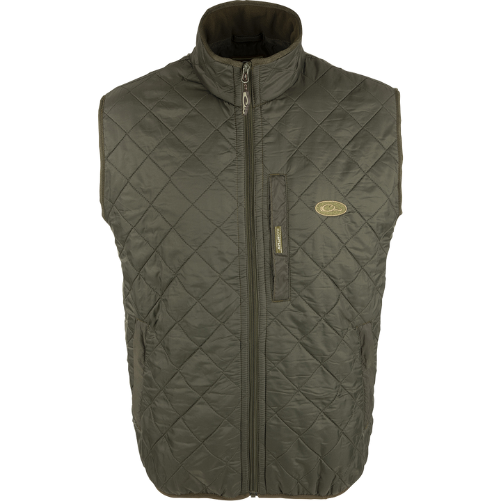 Delta Quilted Fleece Lined Vest - Olive