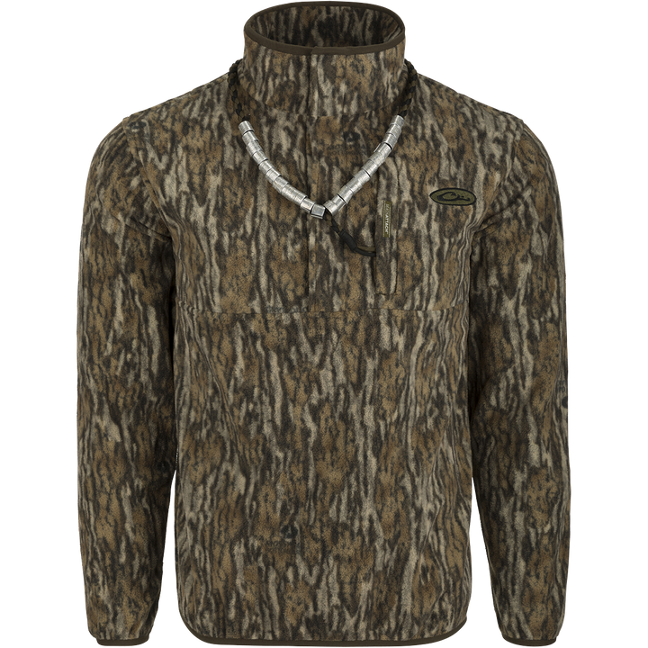 MST Camo Camp Fleece 1/4 Placket Pullover - Bottomland