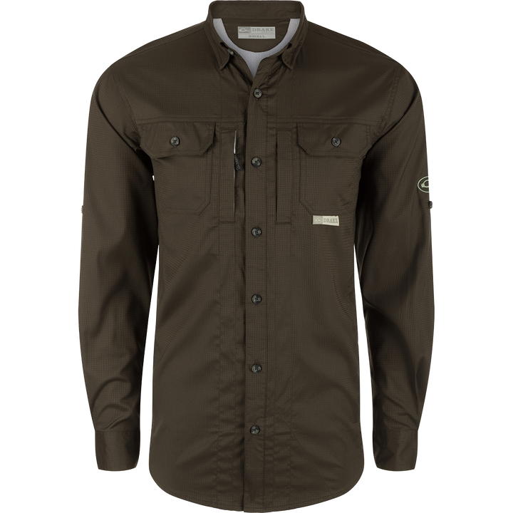 Wingshooters Trey Dobby Solid LS Shirt - Black Olive