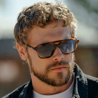 Thumbnail for Dean Polarized Sunglasses - Whiskey Brown Tortoise / Blue Gradient Lens