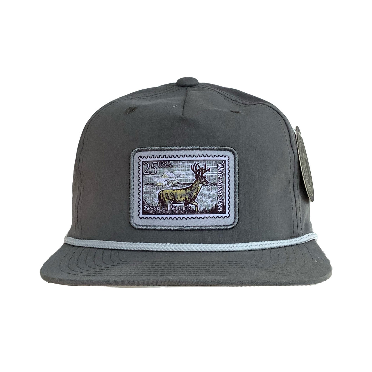 Deer Stamp Patch Rope Cap - Grey