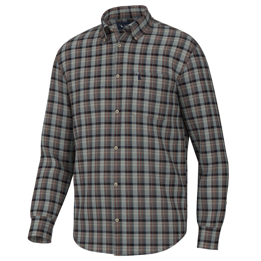 Grange LS Button Down - Charcoal/Navy/Wine