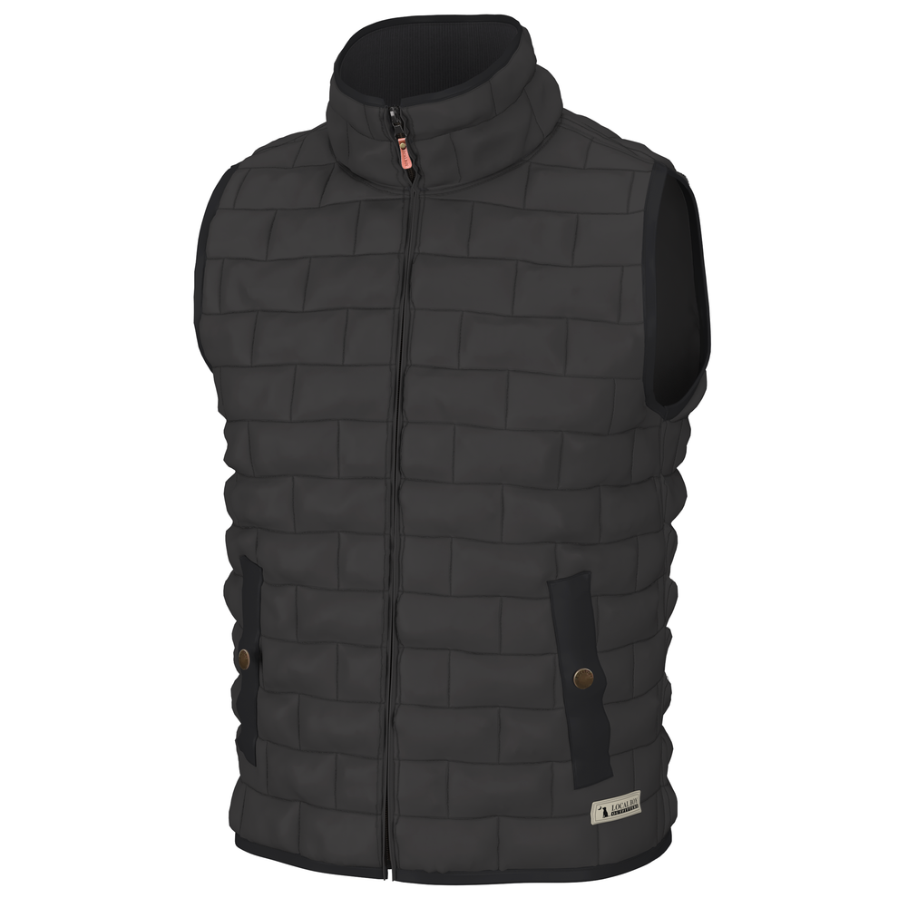 Youth Brick Quilted Vest - Charcoal