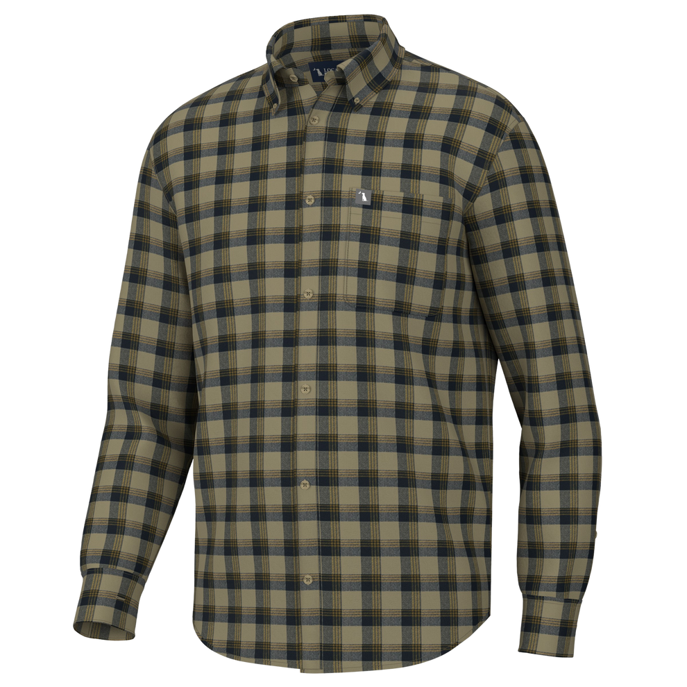 Shaffer Stretch Flannel - Beige/Navy/Yellow