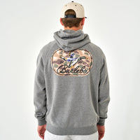 Thumbnail for Fleece Hoodie - Ducks Flying In - Dark Heather Grey