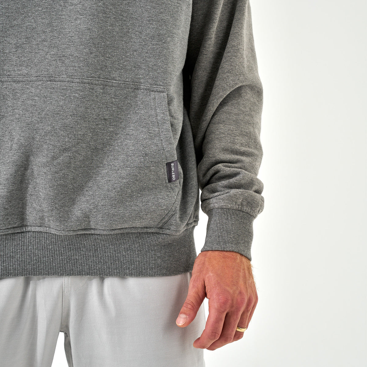 Fleece Hoodie - Ducks Flying In - Dark Heather Grey