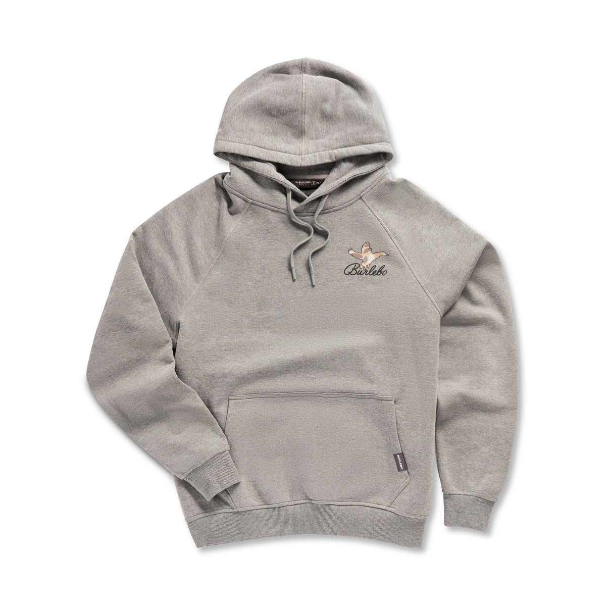 Fleece Hoodie - Ducks Flying In - Dark Heather Grey