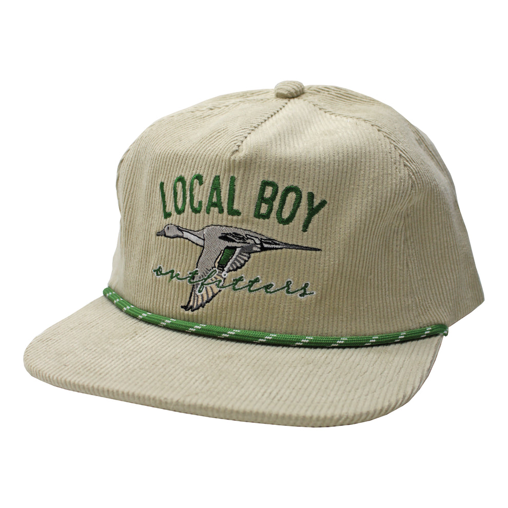 Youth Lucky Duck Corduroy Rope Cap - Light Khaki