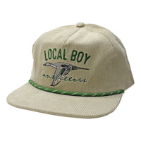 Thumbnail for Youth Lucky Duck Corduroy Rope Cap - Light Khaki