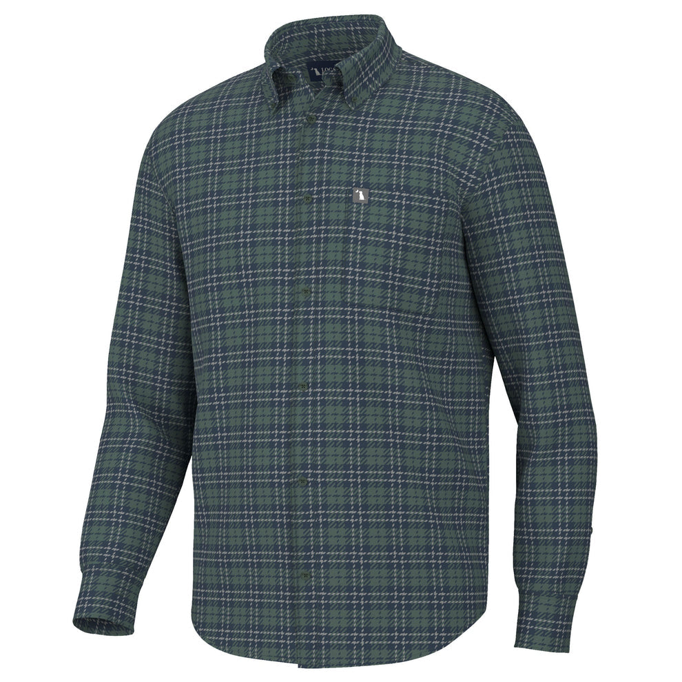 Hilton Stretch Flannel - Sage/Navy/Gray