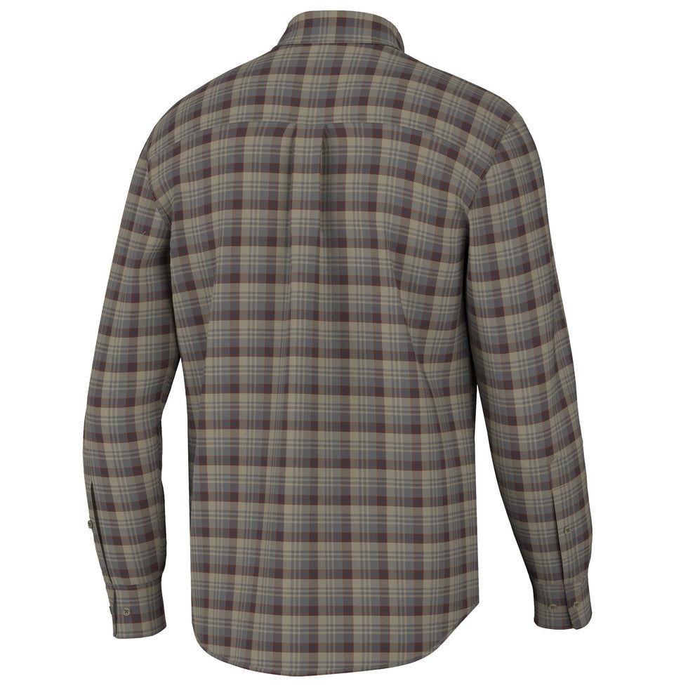 Youth Gardner Stretch Flannel - Tan/Garnet/Navy