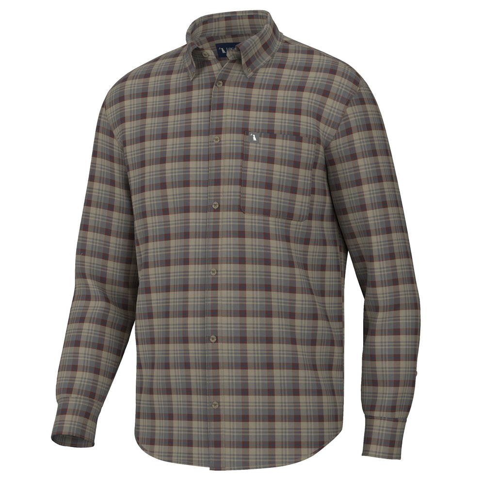 Gardner Stretch Flannel - Tan/Garnet/Navy
