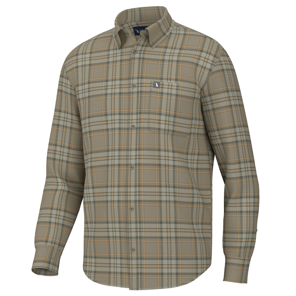 Phelan Stretch Flannel - Tan/Olive/Yellow