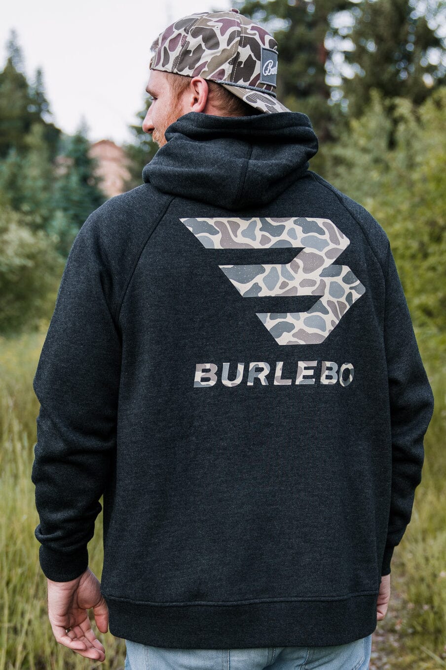 Fleece Camo Signature Logo Hoodie - Heather Black