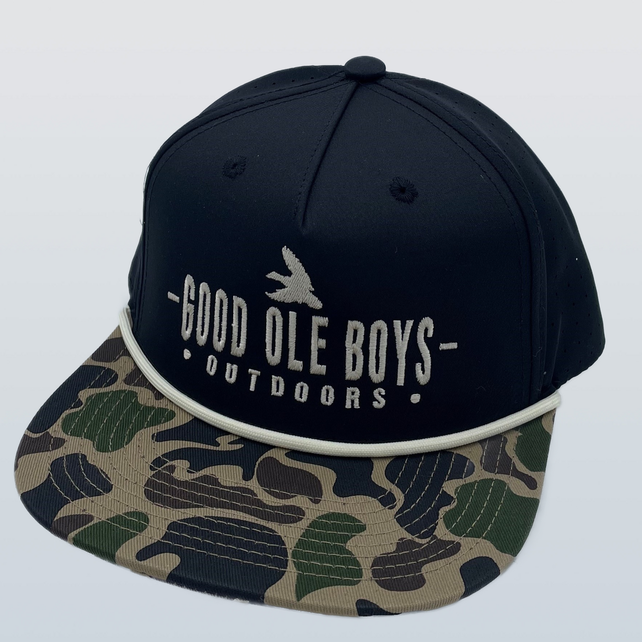 Good Ole Boys Duck Arched Logo Rope Cap - Black/Camo