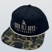 Thumbnail for Good Ole Boys Duck Arched Logo Rope Cap - Black/Camo