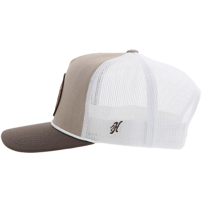 The Quanah Cap - Tan/White with Brown/White Circle Patch