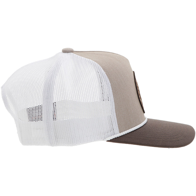 The Quanah Cap - Tan/White with Brown/White Circle Patch