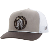 Thumbnail for The Quanah Cap - Tan/White with Brown/White Circle Patch