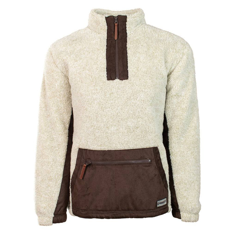 Hooey Fleece Quarter Zip - Cream/Brown