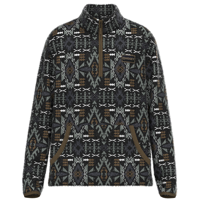 Bozeman Fleece Pullover - Black/Brown & Cream Aztec