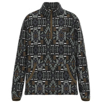 Thumbnail for Bozeman Fleece Pullover - Black/Brown & Cream Aztec