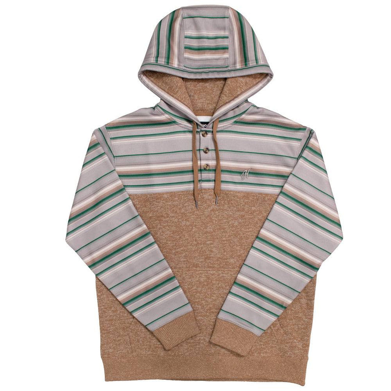 Jimmy Hoodie - Tan with Multi Colored Stripped