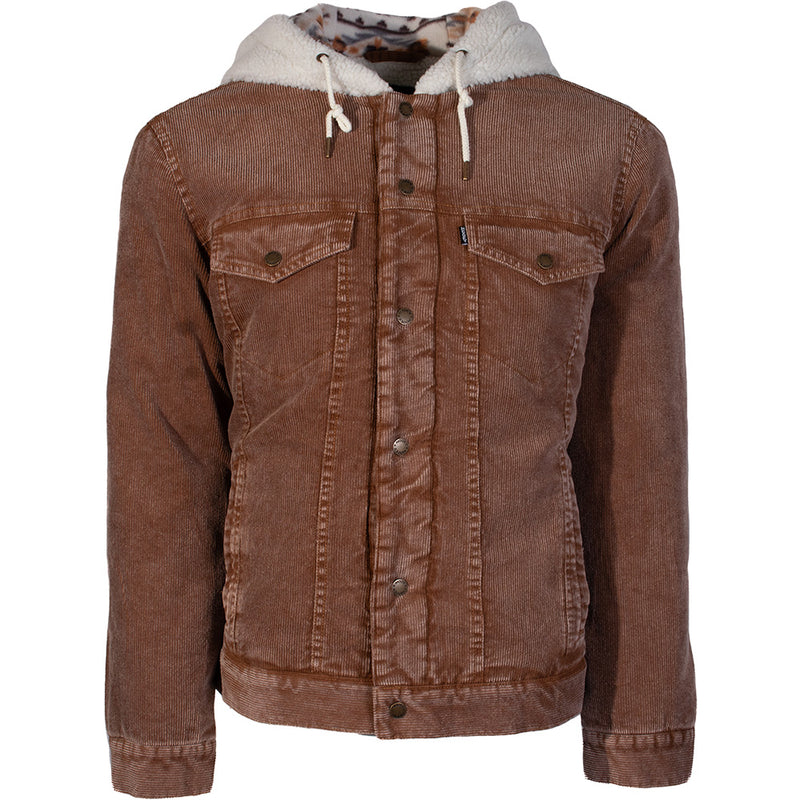 Hooey Corduroy Hooded Jacket -  Tan/White Sherpa