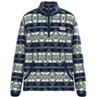 Thumbnail for Bear Fleece Pullover - Navy/Cream Aztec