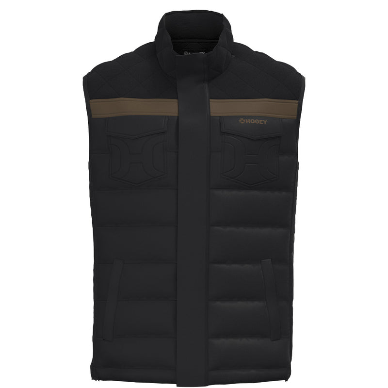 Hooey Puffer Vest - Black/Brown