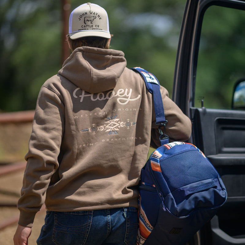Hooey Peyote Shitake Logo Hoodie - Brown/Aztec