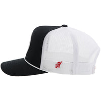 Thumbnail for The Quanah Cap - Black/White with Red/White Patch