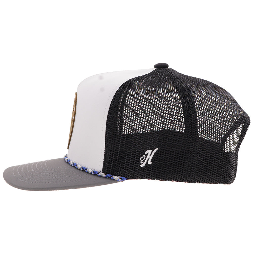 Hooey Spur Trucker Rope Cap - White/Charcoal