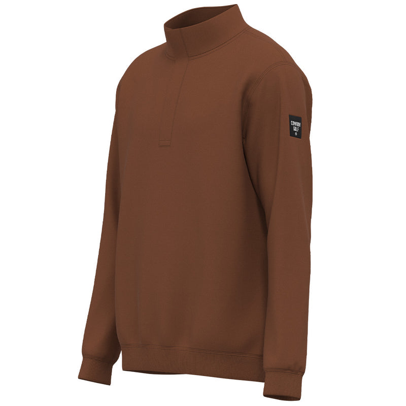 Hooey Ace LS Quarter Zip Pullover - Brown