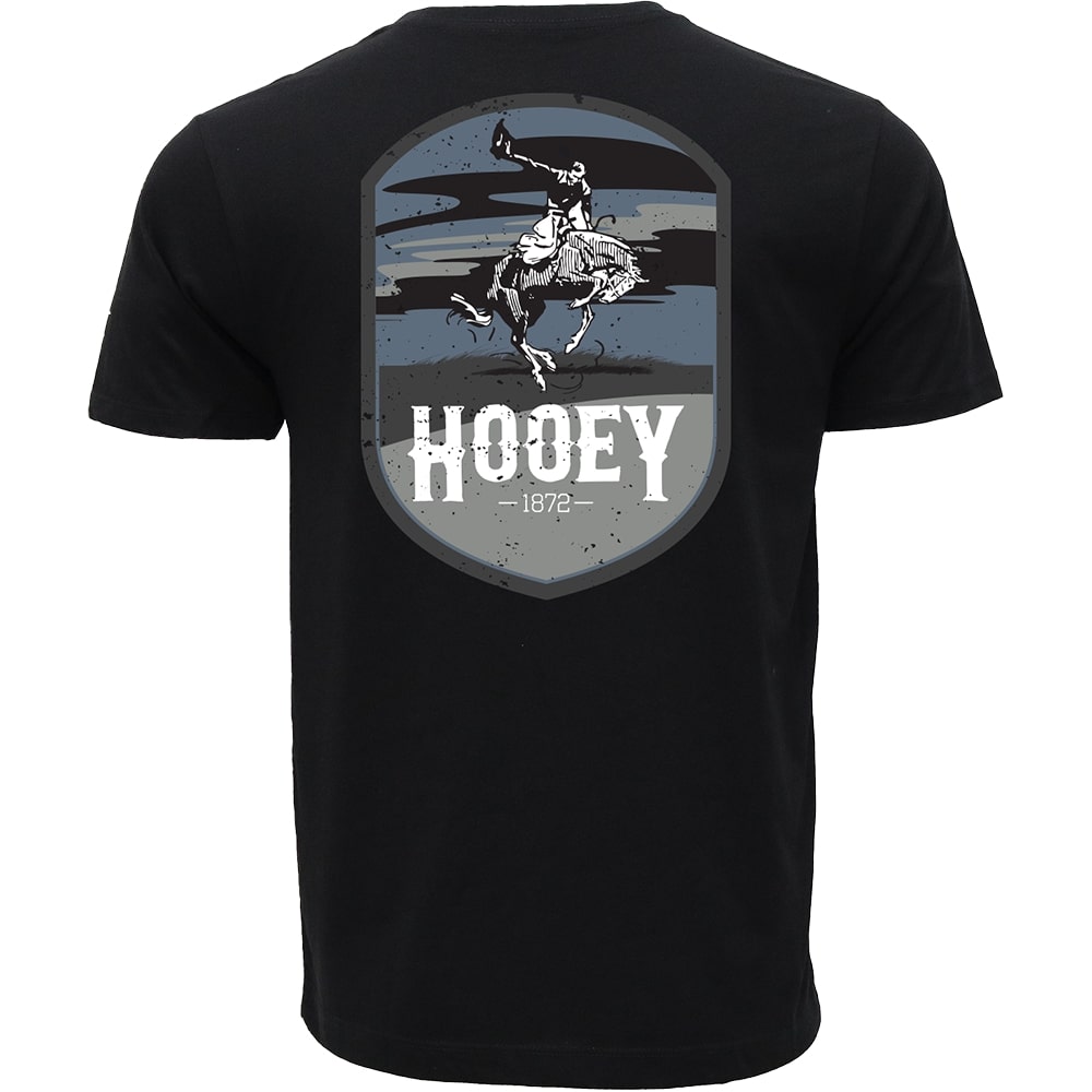 Hooey Cheyenne Blue & Grey Logo SS Tee - Black