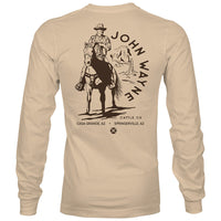 Thumbnail for John Wayne LS Tee - Tan with Horse Logo