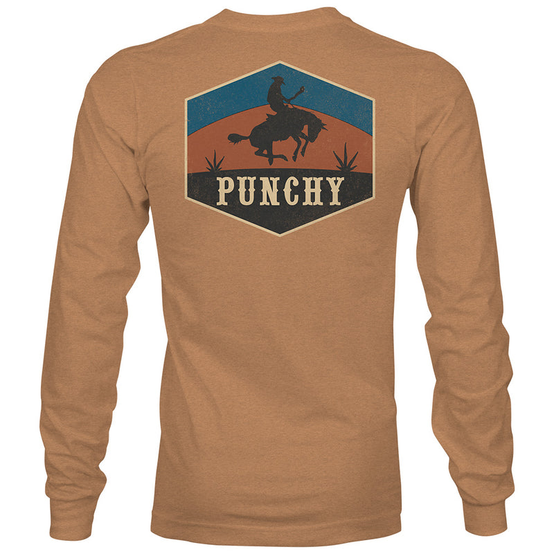 The Ranchero LS Tee -  Sienna Heather with Orange & Blue Logo