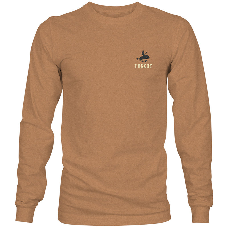 The Ranchero LS Tee -  Sienna Heather with Orange & Blue Logo