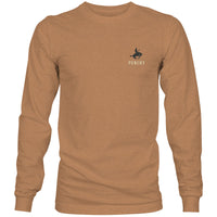 Thumbnail for The Ranchero LS Tee -  Sienna Heather with Orange & Blue Logo