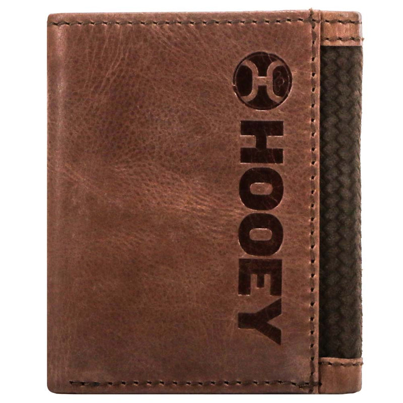 Hooey Classic Roughout Basket Weave Embossed Tri-Fold Wallet