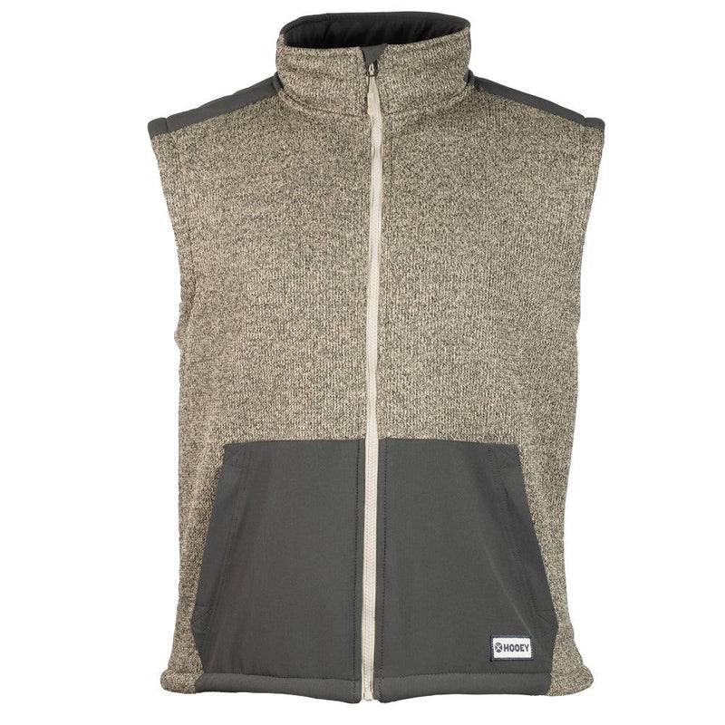 Hooey Tech Vest - Heathered Light Brown/Charcoal Grey