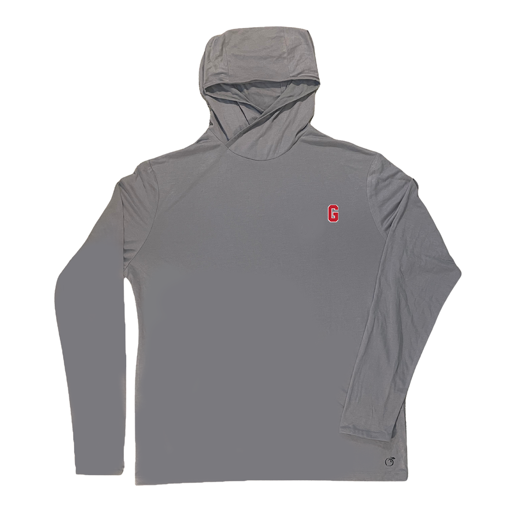 Peach State Pride UGA Lightweight Block G Performance Hoodie - Cloud Gray