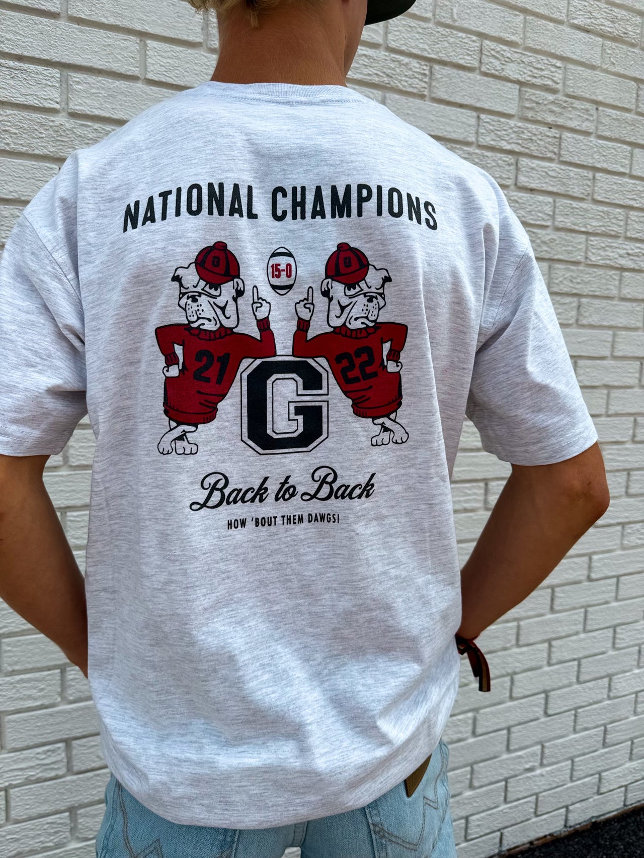 Back-To-Back National Champions SS Tee - Light Grey