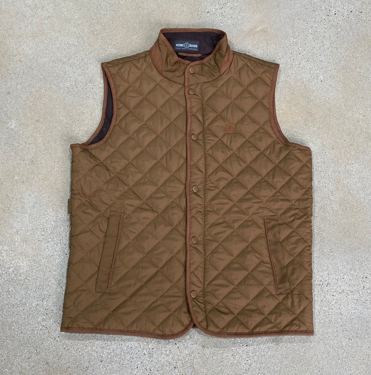 Home Bound Original Quilted Fleece-Lined Vest – Acorn Brown