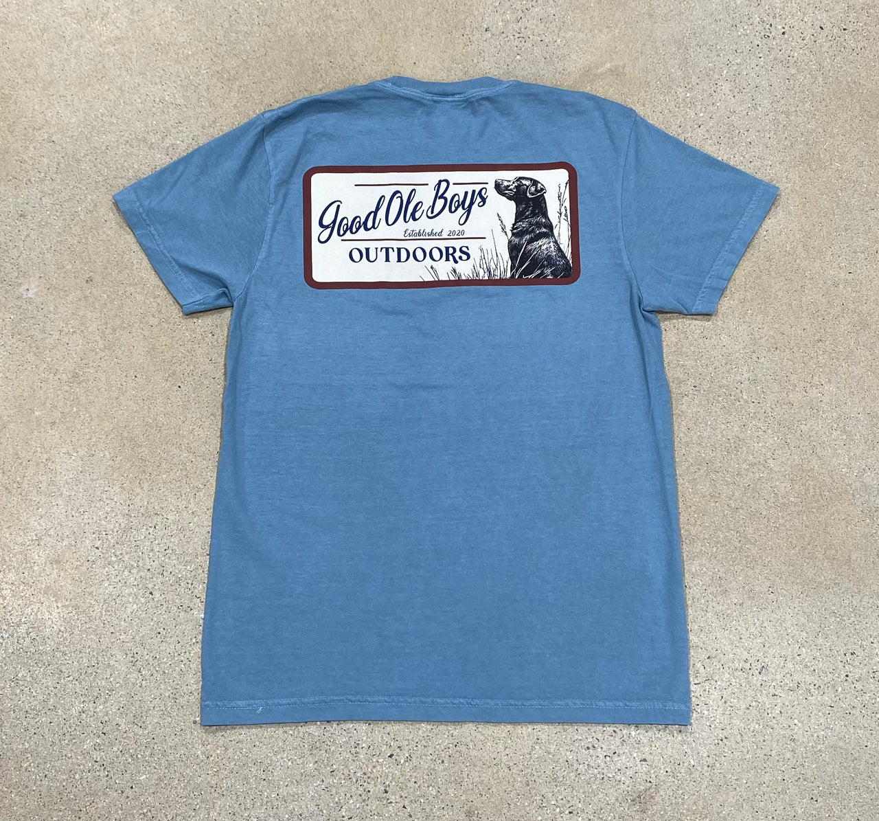 Good Ole Boys Black Lab Rectangle Tee -  Ice Blue
